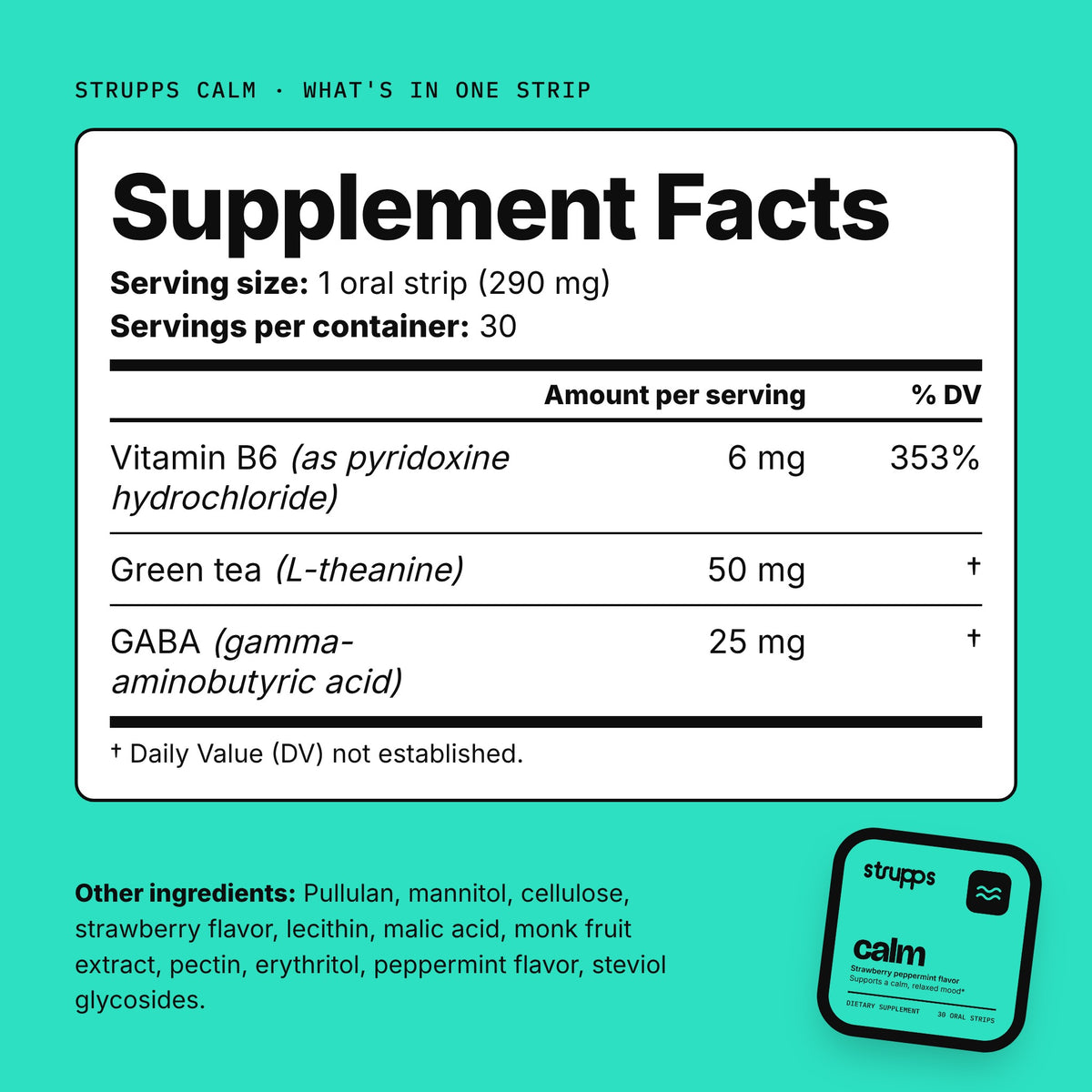 The Calm Strip Supplement Facts