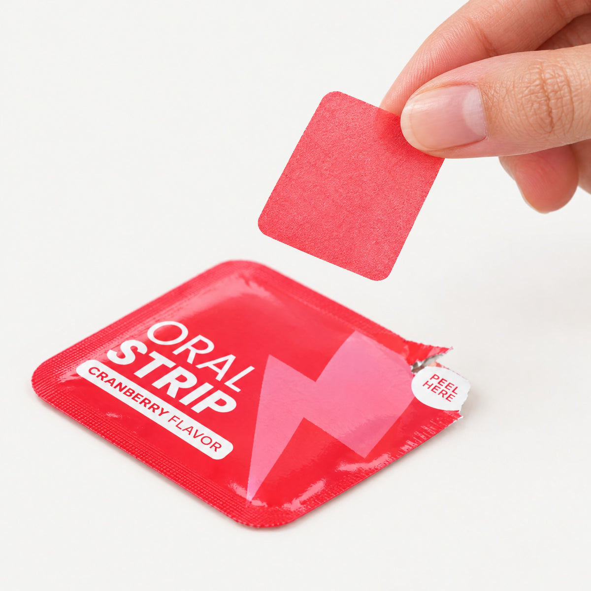 Close up of a single oral strip