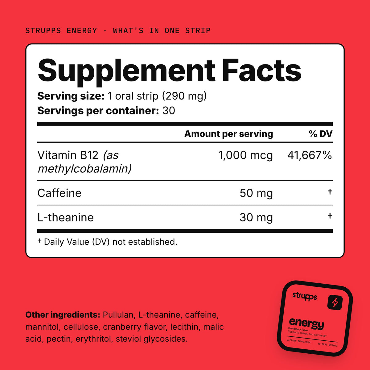The Energy Strip Supplement Facts