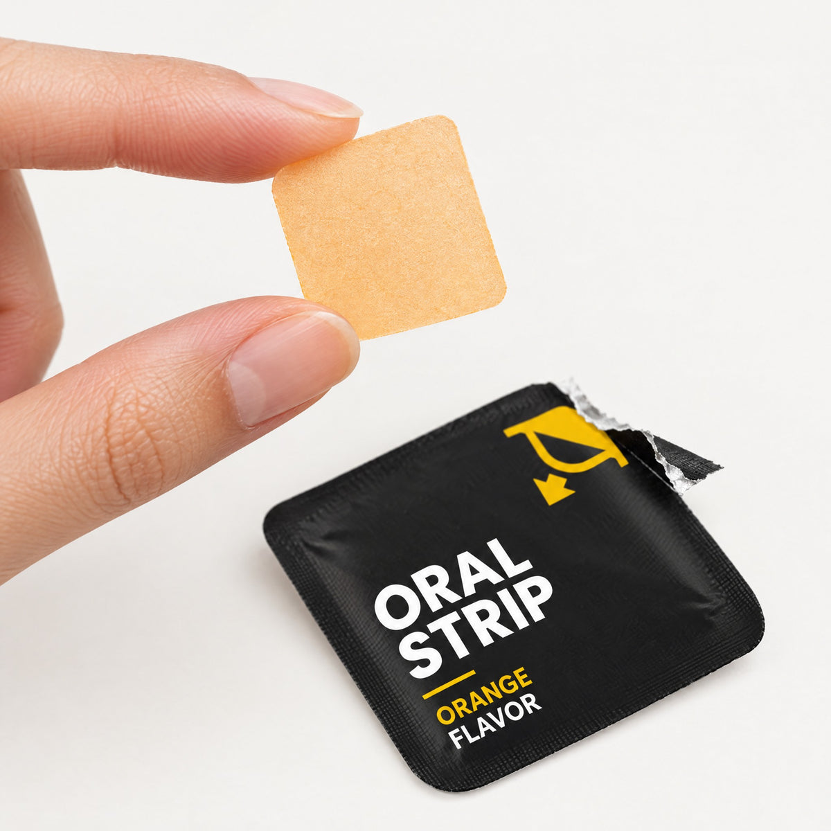 Close up of a single oral strip