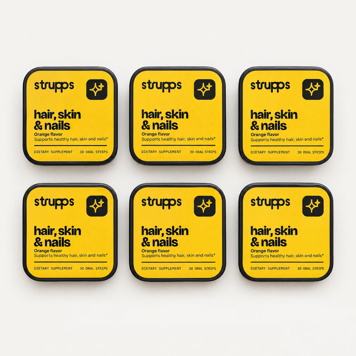 Six tins of The Hair, Skin and Nails Strip